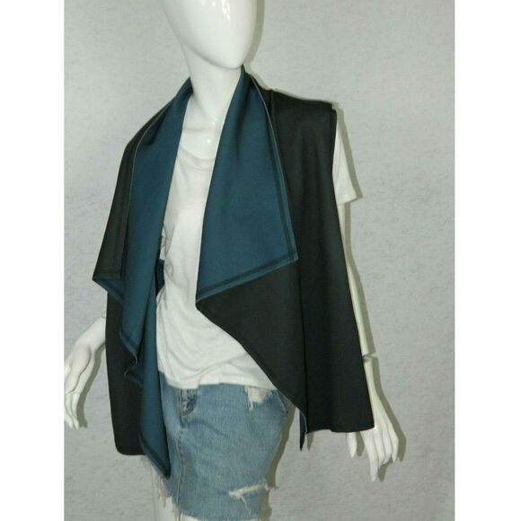 ALALA Vest Drape Front Athletic Black Blue Large‎ - Picture 7 of 9